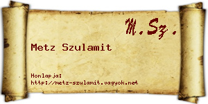 Metz Szulamit névjegykártya